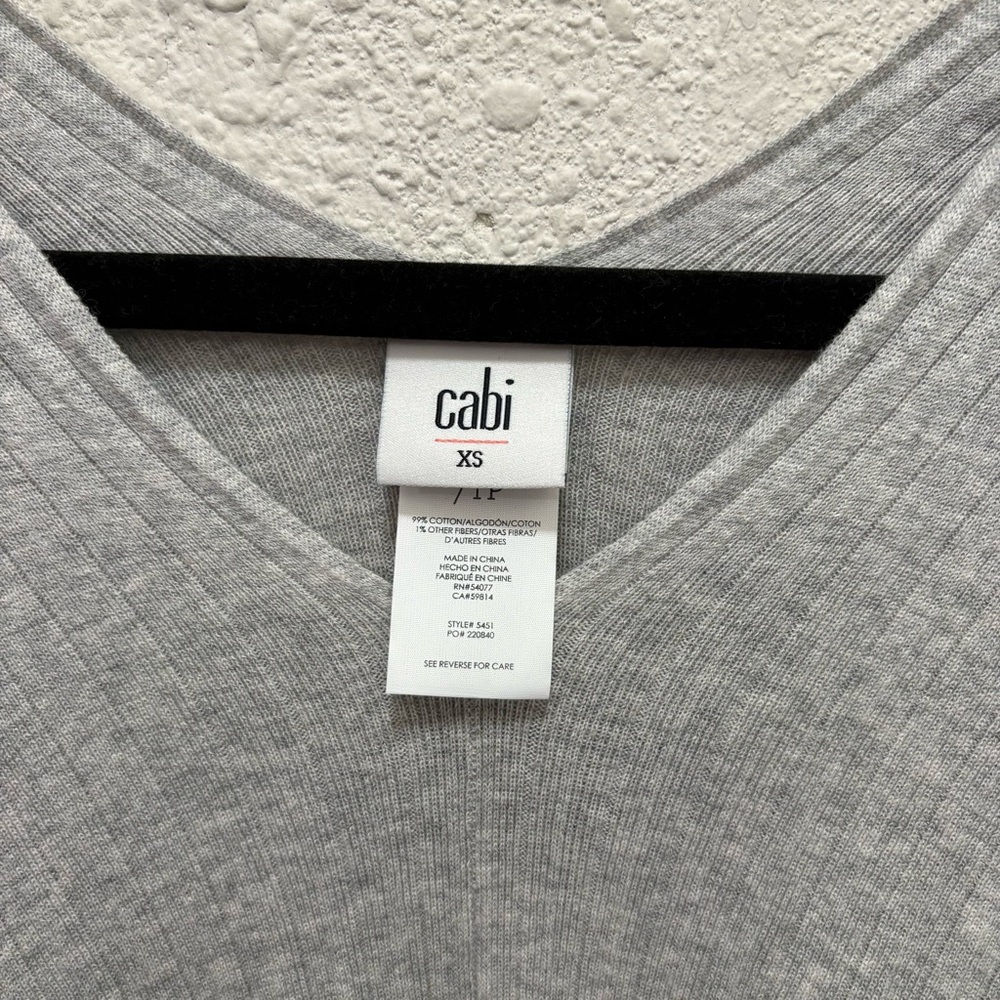 Cabi #5451 Watson Pullover Sweater Top Gray Ribbed Size XS - Picture 4 of 6